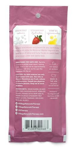 Village Naturals Therapy Glow Concentrated Mineral Bath Soak, Moroccan Melody Scent, 2 oz, Pack of 12