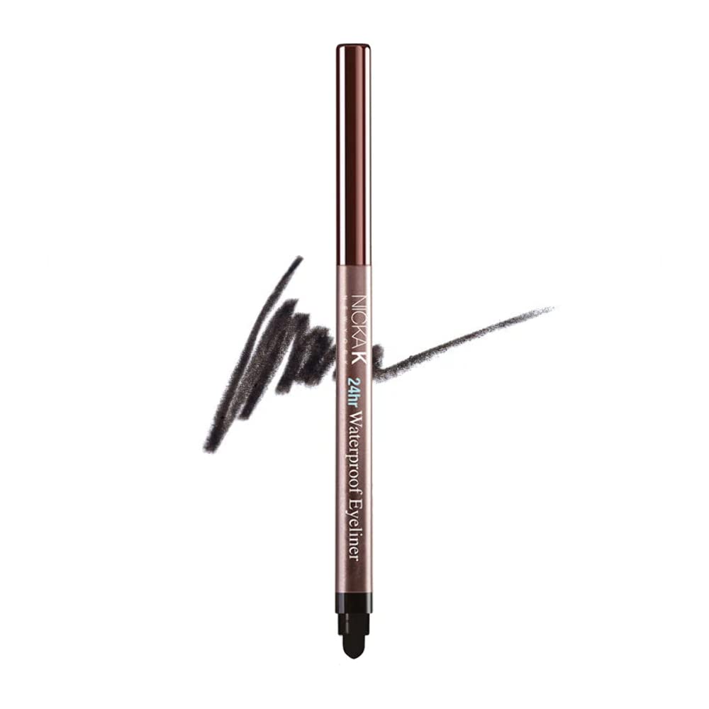 Nicka K 24 Hours Waterproof Eye Liner, Dark Brown, 0.3g