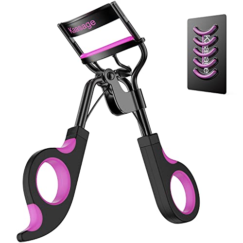 Kaasage Eyelash Curler with Pads, Lash Curler with 5 Extra Silicone Replacement Pads, Achieve Perfect Curls in 5 Seconds