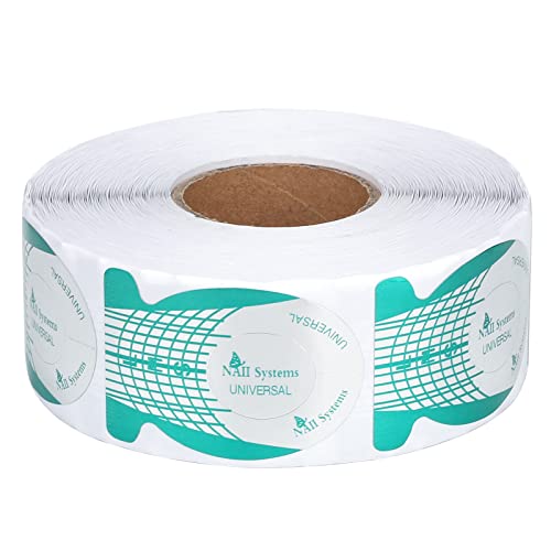 G2PLUS Nail Forms, Nail Art Tip Shape Guide Stickers Acrylic Gel Manicure Extension Tool (1 Roll - 500 PCS - Green)