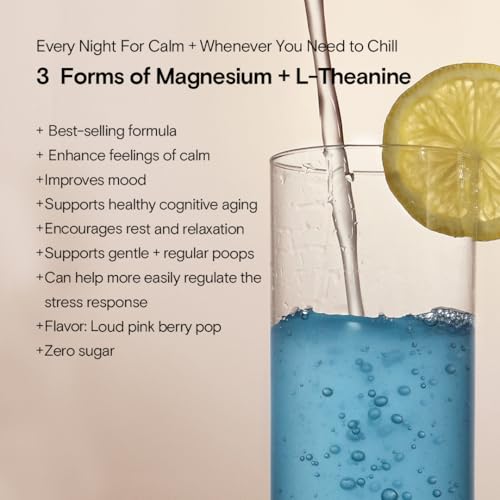 Moon Juice - Magnesi-Om, Blue Lemon - Jar (30 Servings) - Brain Health & Rest - Magnesium Powder - L-Theanine - Regularity - Glass Bottle - 3rd Party Tested - 100% Traceable - Vegan & Non GMO - 4.2oz