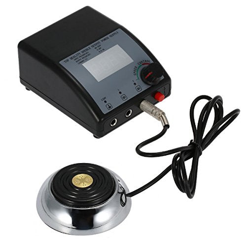 Tattoo Pedal Switch, BoChang Round Gem Pro Stainless Steel Tattoo Foot Pedal Switch 360 Degree Switch w/ 5 ft. Power Cord Controller for Tattoo Machine Power Supply, Tattoo Supplies, Tattoo Kits