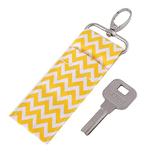 ZJchao Purple: Lipstick Holder Keychain, 2Pcs/6Pcs Wave Pattern Lip Balm Chapstick Pouch Strap Key Ring Bag Mothers Girls Gift(Purple)