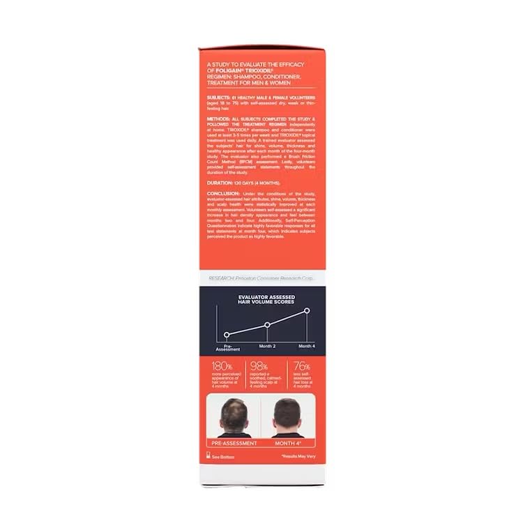 Foligain Triple Action Shampoo For Thinning Hair, Men’s Volumizing Shampoo, with 2% Trioxidil 8 Fl. Oz.