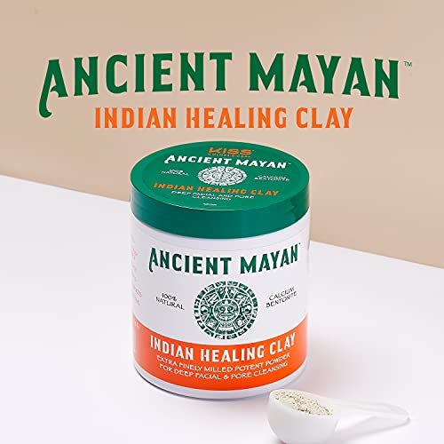 Kiss Ancient Mayan Indian Healing Clay, 100% Natural, For Deep Facial and Pore Cleansing, Deep Hair Conditioning (16 oz.)