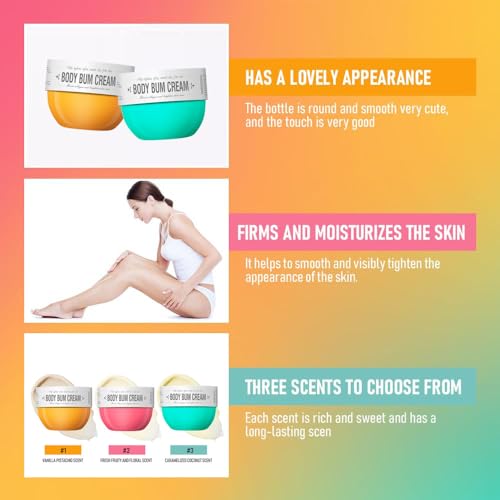 Fovcos Bum Cream, Moisturizing Body Cream, Body Skin Repair, Bum Cream for All Skin. (Caramelized coconut)