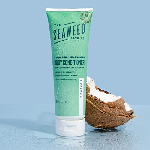 The Seaweed Bath Co. Hydrating In-Shower Body Conditioner, 8 Ounce, Coconut Water Scent, With Natural Bladderwrack Seaweed, Vegan, Paraben Free