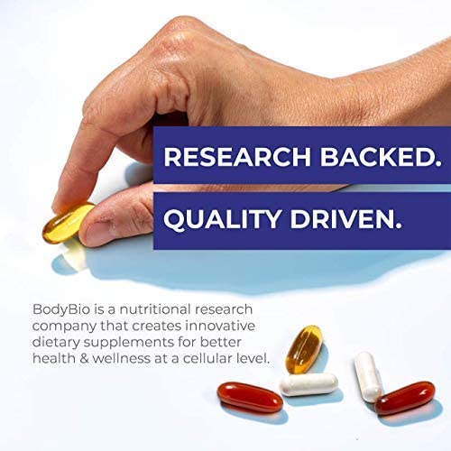 BodyBio Omega Oils 3 & 6 - Essential Fatty Acids for Brain and Heart Health | Organic Safflower and Flax Seed Oil Blend | Cold-Pressed Oils | DHA EPA | Balance Oil 60 Softgel