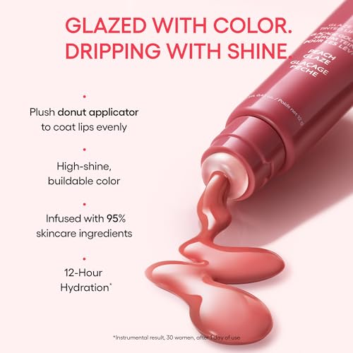 LANEIGE Glaze Craze Tinted Lip Serum, Sugar Glaze: Hydrating Serum for Glossy, Nourished Lips with Plumping Polypeptides