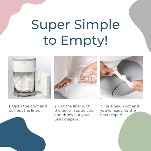 Diaper Dekor Classic Diaper Pail Biodegradable Refills | 4 Count | Most Economical Refill System | Quick & Easy to Replace | No Preset Bag Size Use Only What You Need | Exclusive End-of-Liner Marking