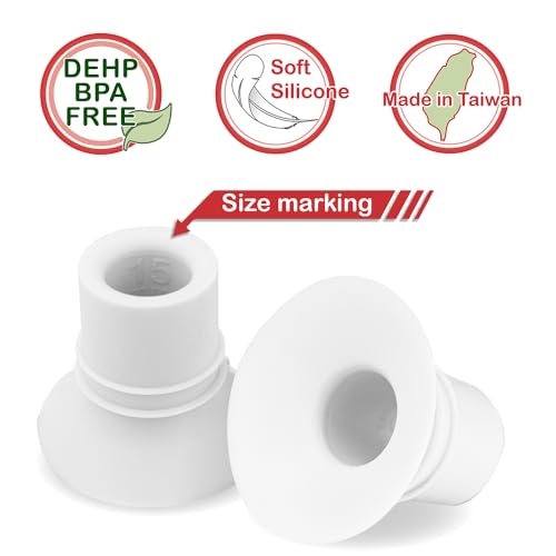 Nenesupply 15mm Flange Insert Compatible with Elvie Flange Pump Parts Elvie Stride Flange Medela Momcozy Flange Spectra Willow Reduce 24mm to 15mm Use as Elvie Inserts Medela Insert Momcozy Insert