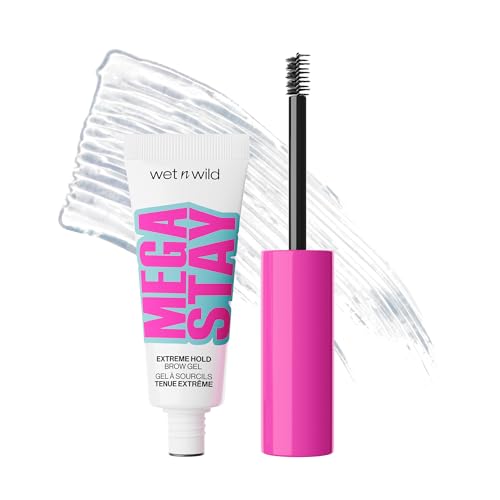 wet n wild Mega Stay Extreme Hold Brow Gel, Lightweight, Non-Sticky & Flake-Free Formula, Long-Lasting 16-Hour Wear, Sculpted & Laminated Brow Look, Easy Application, Cruelty-Free & Vegan - Clear