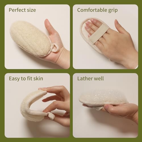 Natural Loofah Exfoliating Body Scrubber Luffa Sponge Pads Lather Well Soft Exfoliator Premium Bath Loofahs 2Pack