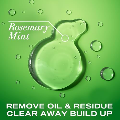 OGX Clarifying Strength + Rosemary Mint Shampoo, Clarifying Shampoo Visibly Helps Remove Oil & Residue to Clear Away Buildup from Oily Hair, Sulfate-Free Surfactants, 13 fl. oz