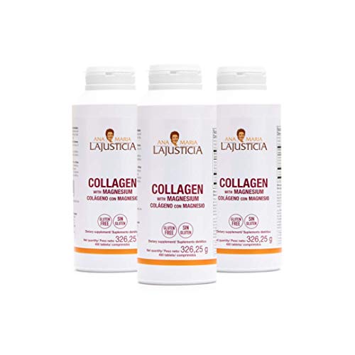 Ana Maria Lajusticia -- 3 Pack High Absorption Collagen Pills with Magnesium. Healthy Skin, Nails, Hair and Ligaments. Natural Supplement, 450 Tablets.