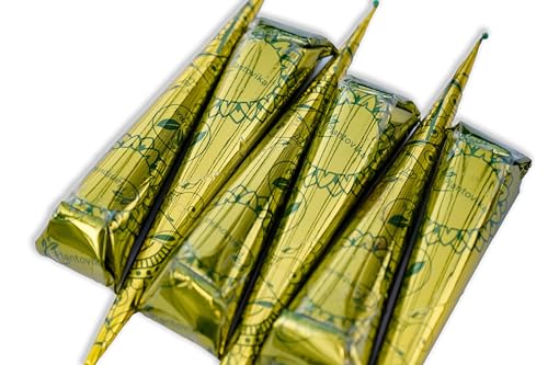 Plantovika 100% Natural and Pure Henna Cone or tube, Ready to use paste for Reddish Brown Hair Color, Long-lasting, No additives, Chemical free, Henna Hair Dye, Spot hair coloring (Pack of 6)