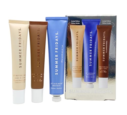 Summer Fridays The Holiday Trio - Lip Butter Balm in Hot Cocoa & Toasted Marshmallow and Jet Lag Mask