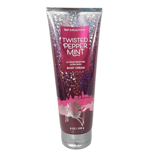 Bath & Body Works TWISTED PEPPERMINT 24 Hour Moisture Ultra Shea Body Cream 8 oz / 226 g