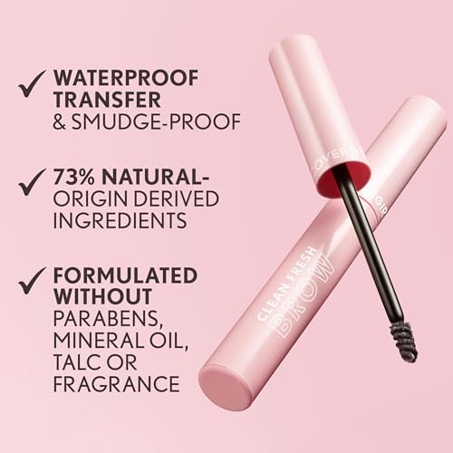 Covergirl Clean Fresh Brow Enhancer, 100 Clear, Gel Wax, Flexible Hold, Non-Sticky, Non-Crunchy, All-Day Wear, Vegan Formula, 0.19oz