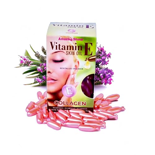 Amazing Shine COLLAGEN Skin Oil | 100% Pure & Organic| Smoothing AND Firming Skin Care |Anti-aging, Reduce Wrinkles, Dry Skin Tone (90 Capsules)