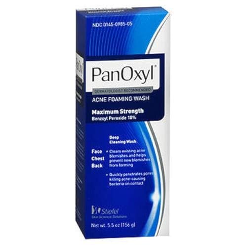 PanOxyl Foaming Acne Wash Maximum Strength 5.5 oz (Pack of 3) (09855)