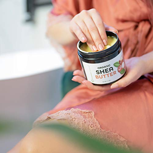 Premium Nature Organic Shea Butter - Pure & Raw Virgin Unrefined Body Butter - Dry Skin Care, Scar & Stretch Mark Cream, 16 oz
