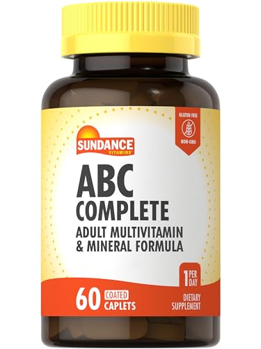 Sundance ABC Complete Multivitamin for Women & Men | with Iron | 60 Caplets | with Mineral Formula | Non-GMO and Gluten Free Supplement