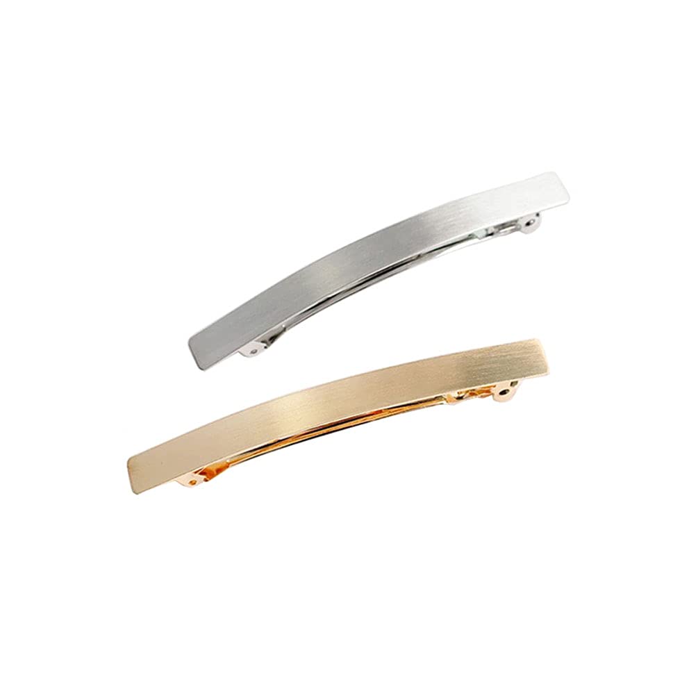 Teensery 2Pcs 4 Metal Hair Clips Spring Clip Barrette Wrapping Hairpins Hair Accessories For Girls Women Ladies Gold And Silver