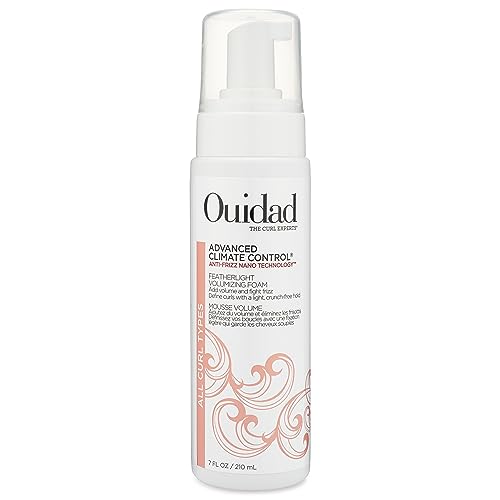 Ouidad Advanced Climate Control Volumizing Foam - 7 fl oz, Lightweight Hair Styling Foam, Anti-Frizz Nano Technology, Adds Volume, Fights Frizz & Defines Curls, Crunch-free Hold, For All Curl Types