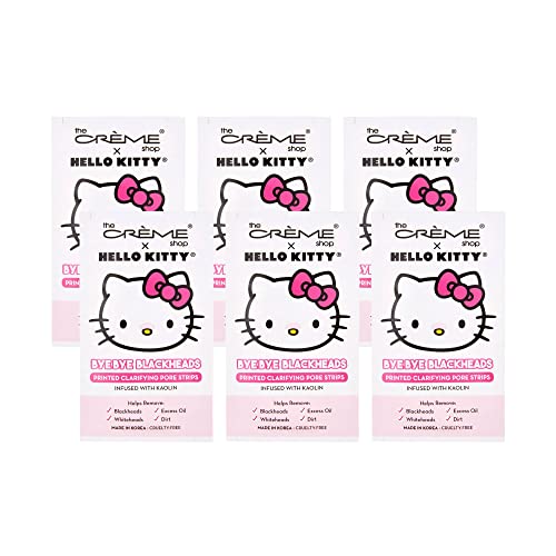 The Crème Shop Hello Kitty Bye Bye Blackheads Nose Pore Strips, Nose Pore Mask - Pack of 6