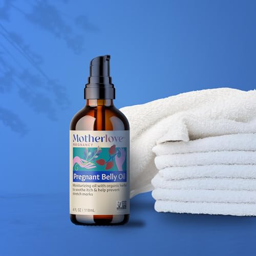 Motherlove Pregnant Belly Oil (4 oz) Natural Moisturizer to Soothe Itchy Skin & Prevent Stretch Marks—Non-GMO, Organic Herbs, Vegan