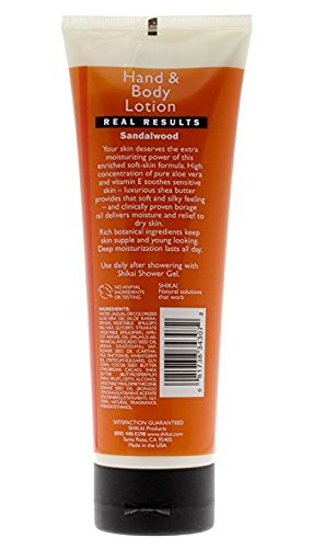 Shikai - Natural Moisturizing Hand Body Lotion, Softens Moisturizes Skin With Aloe Vera, Borage Oil Shea Butter, Sensually Smooth Skin With Delicious Fragrances (Sandalwood, 8 Ounce, Pack Of 3)