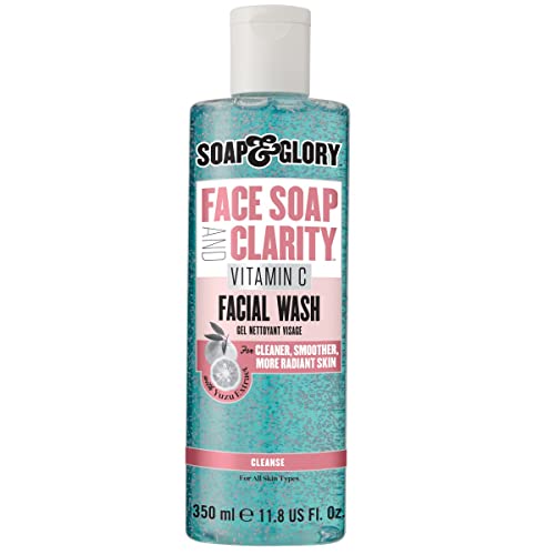 Soap & Glory Gentle Exfoliating Face Wash & Vitamin C Cleanser - 3-in-1 Exfoliator, Makeup Remover & Hydrating Facial Cleanser for Clean, Smooth & Radiant Skin for All Skin Types (350ml)