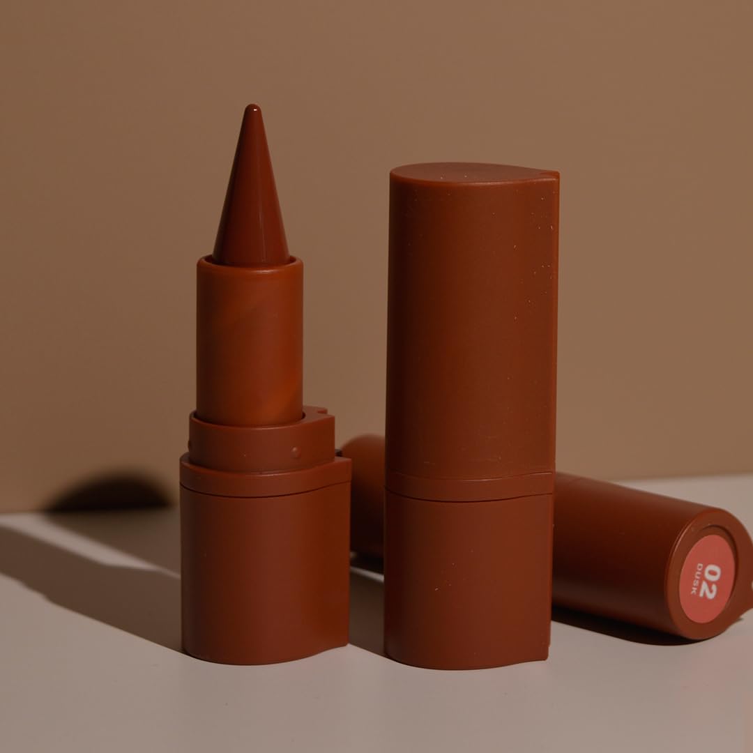 BAISEN DIARY 2-in-1 Gradient Lip Liner and Lipstick Lip Combo Set - Achieve Flawless Contour and Gradual Ombre Effect with Easy-to-Use Crayon Form and Cone Tip (01# Milk Tea, 1 Count (Pack of 1))