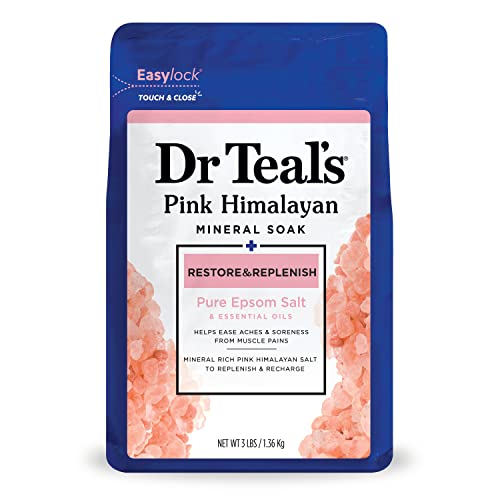Dr Teal's Restore & Replenish Pure Epsom Salt & Essential Oils Pink Himalayan Mineral Soak 48 oz