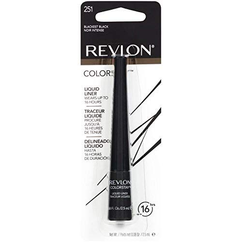 Revlon ColorStay Liquid Liner, Blackest Black 251, 0.08 Ounce (2.5 ml) (Pack of 2)