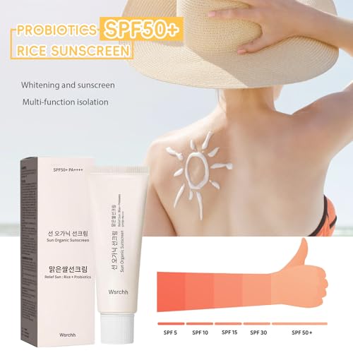 Relief Sun Organic Sunscreen SPF50+, PA++++ Rice and Probiotics | Korean Skin Care Solution for All Skin Types | Nourishing Skin Protection (1)
