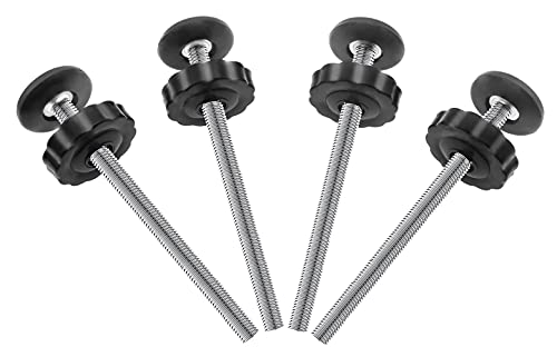 4Pcs Universal Baby Gate Threaded Spindle Rod, M8 (8mm) Replacement Bolt Part for Baby & Pet Pressure Mounted Safety Gates, Extra Long Baby Tension Gate Extender (Black)