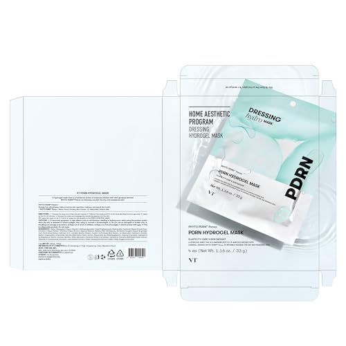 VT COSMETICS PDRN Hydrogel Mask(33gx4ea), Intensive Nourishing, Rejuvenating Face Mask, Skin Repair & Elasticity Boost, Overnight Melting Mask, Improves Radiant, Korean Facial Mask