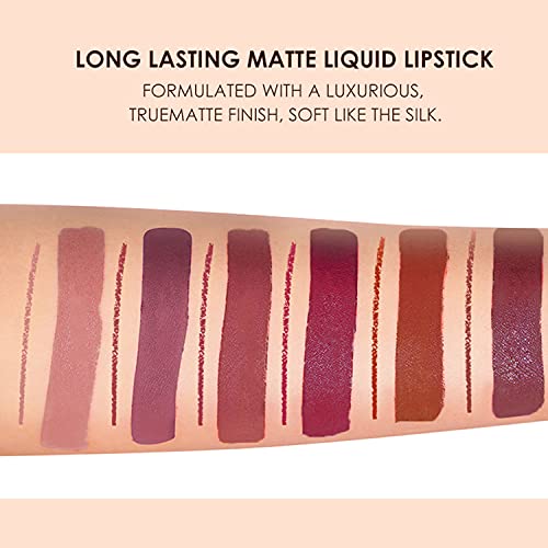 BestLand 12Pcs Matte Liquid Lipstick + Lip Liner Pens Set, Velvety Nude Lip Stain Waterproof Long Wear Makeup Gift Set