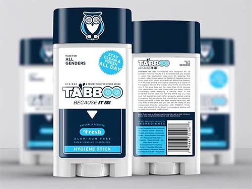 TABBOO Hygiene Stick | Deodorant for your Butt - Assists with Wiping - All Natural and Aluminum Free - Anti-Chafing Protection for your Whole Body (Fresh)