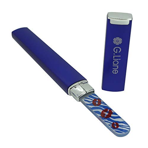 G.Liane Premium Glass Nail File With Case Professional Crystal Fingernail Files Perfect Manicure Set For Women Men Kids Nail Care Gift Set (Blue)