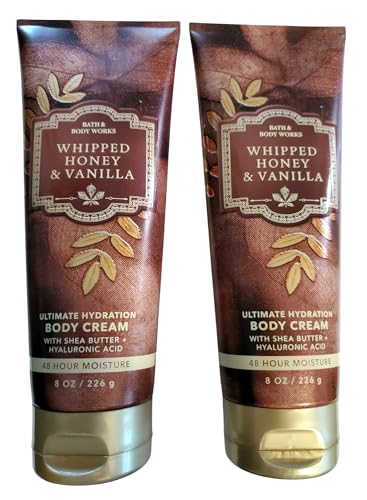 Bath & Body Works Whipped Honey & Vanilla Ultimate Hydration Body Cream 8 Ounces Pack of 2