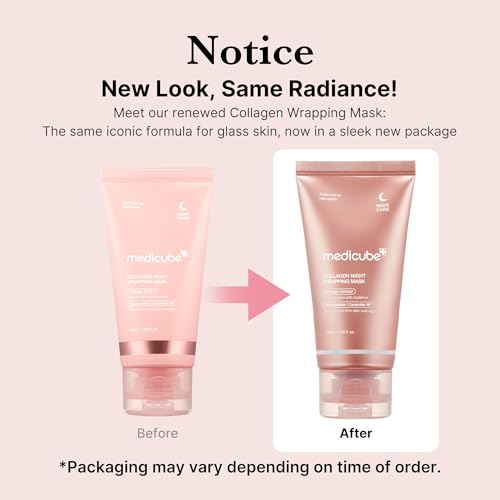 medicube Collagen Overnight Wrapping Peel Off Facial Mask Pack - Elasticity & Hydration Care, Reduces Sagging & Dullness - Hydrolyzed Collagen For Glowing Skin - Korean Skin Care, 2.53 fl.oz