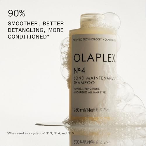 Olaplex No. 4 Bond Maintenance Shampoo, Repairs, Strengthens, & Nourishes All Hair Types, Adds Shine & Leaves Hair Feeling Soft, 8.5 fl oz