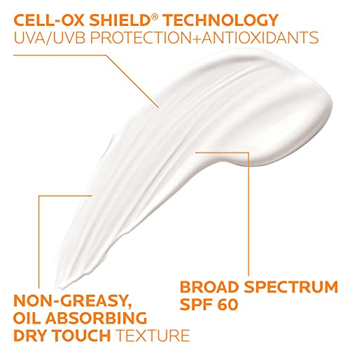La Roche-Posay Anthelios Clear Skin Sunscreen Dry Touch SPF 60 | Oil Free Sunscreen For Face | Oil Absorbing | Broad Spectrum SPF + Antioxidants | Non-Greasy | Oxybenzone Free | Travel Size Sunscreen