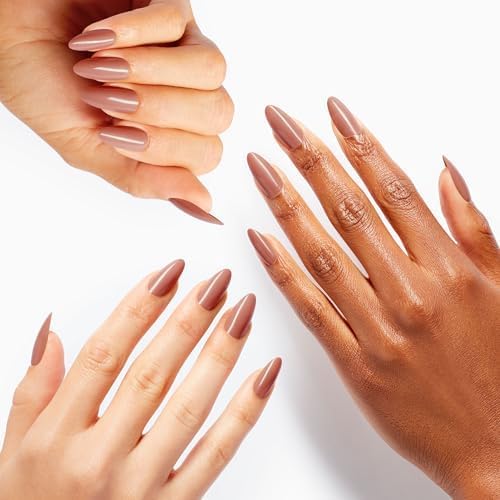 OPI xPRESS/ON El Mat-Adoring You | Soft Neutral Long Almond Press On Nails | With Nail Glue | Long Lasting, Reusable, Non-damaging
