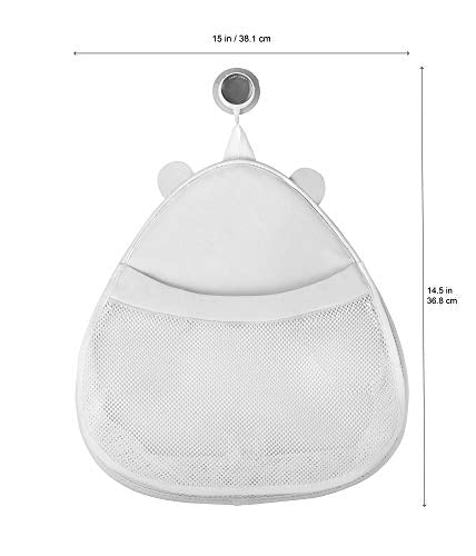 3 Sprouts Hanging Bath Toy Holder for Bathtub - Storage Caddy with Baby Organizer - Shower & Bath Tub Toy Storage Basket, Polar Bear