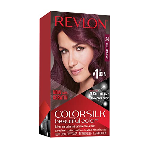 Revlon Colorsilk Beautiful Color for Unisex, #34 Deep Burgundy (Pack of 12)