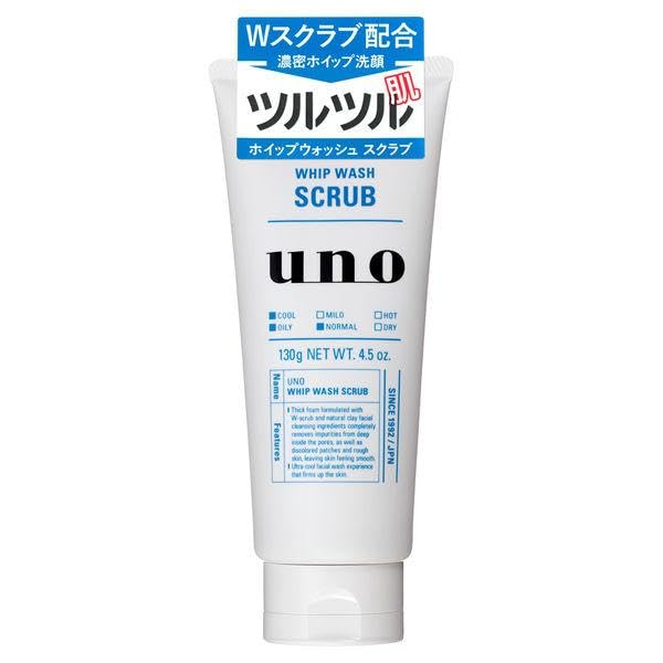 UNO WHIP WASH Scrub Facial Cleanser For Men, 4.5 oz